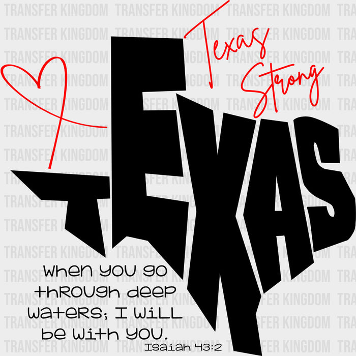 Texas Strong B&W - States & Cities DTF Transfer
