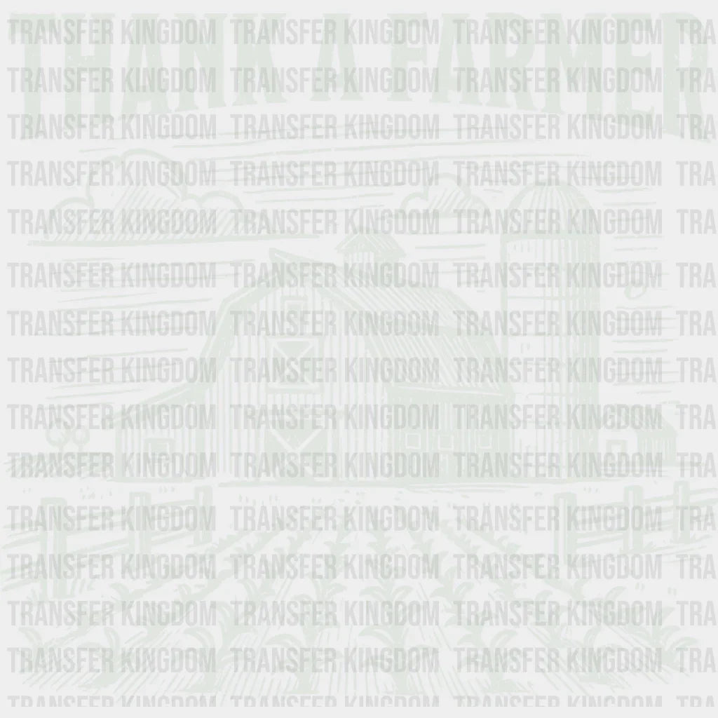 Thank A Farmer Vintage Design - Dtf Transfer Unisex S & M (10’’) / Light Color See Imaging