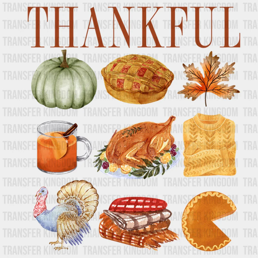 Thankful Thanksgiving Doodles - Dtf Heat Transfer