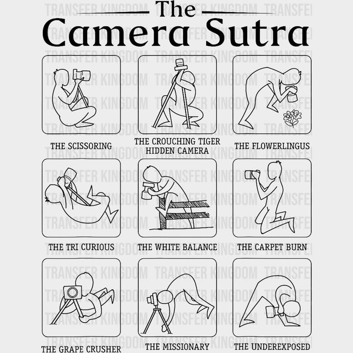 The Camera Sutra B&W - Photography DTF Transfers