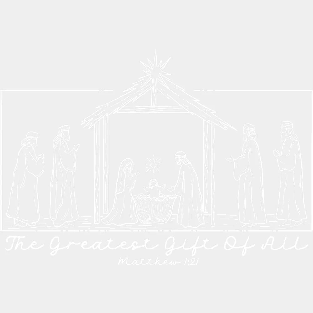 The Greatest Gift Of All - Christmas DTF Transfer Adult Unisex - S & M (10’’) / Light Color Design (See Imaging)