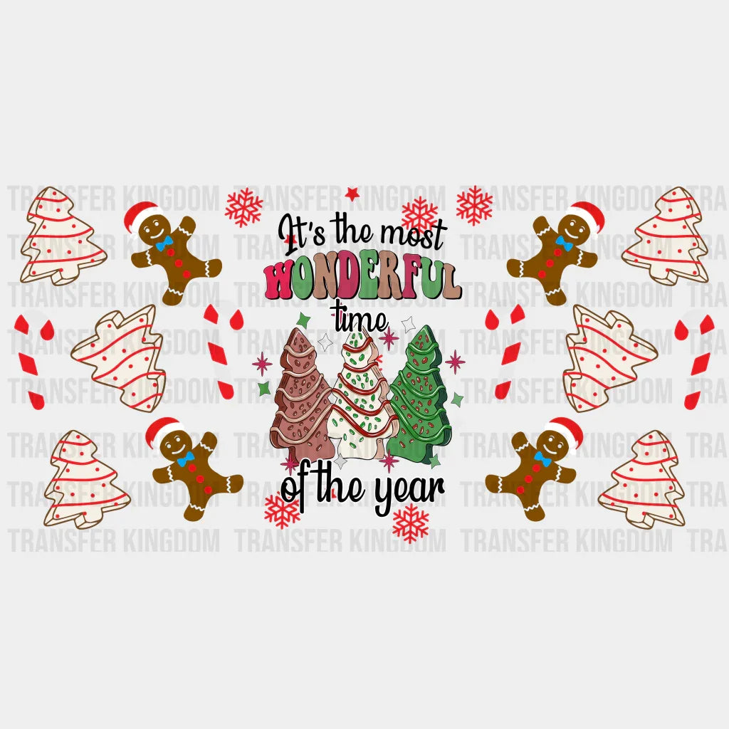 The Most Wonderful Time - Christmas Cup Wrap Uv Sticker Permanent Dtf Decal