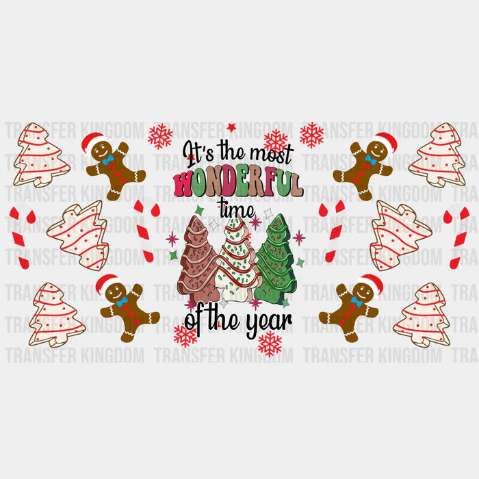 The Most Wonderful Time - Christmas Cup Wrap UV Sticker Permanent UV DTF Decal