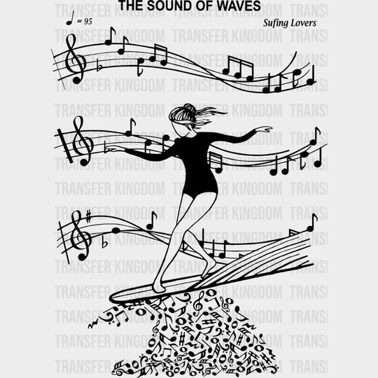 The Sound Of Waves - Surfing DTF Transfers transfer-kingdom Dark Color Design (See Imaging)