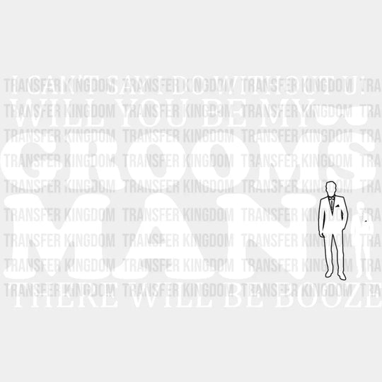 There Will Be Booze - Bachelor Iron On Dtf Transfer Unisex S & M (10’’) / Light Color Design