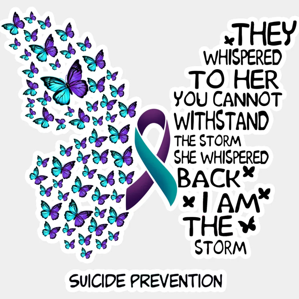 They Whispered To Her - Suicide Awareness DTF Transfer Adult Unisex - S & M (10’’) / Light Color Design (See Imaging)
