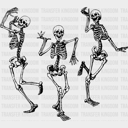 Three Skeletons Dancing - Skeleton DTF Transfers transfer-kingdom Dark Color Design (See Imaging)