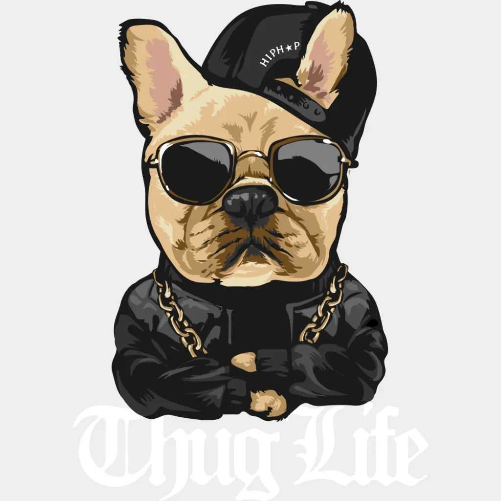 Thug Life - Dogs DTF Transfer Adult Unisex - S & M (10’’) / Light Color Design (See Imaging)