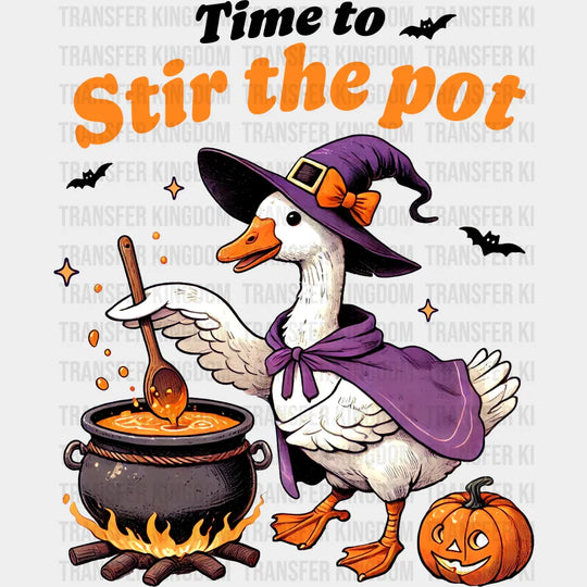 Time To Stir The Pot B&W Halloween DTF Transfer Adult Unisex S & M (10’’) / Dark Color Design (See Imaging)
