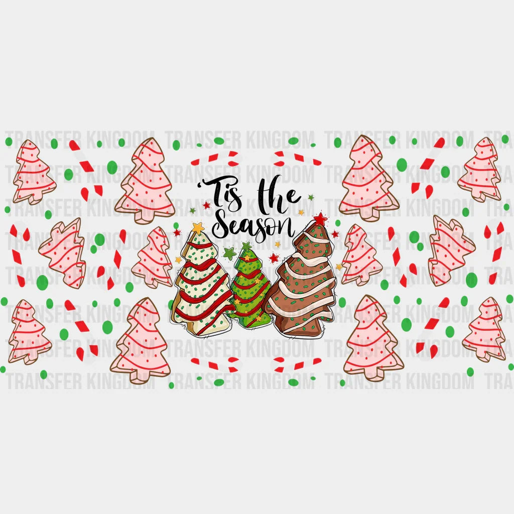 Tis The Season - Christmas Cup Wrap Uv Sticker Permanent Dtf Decal