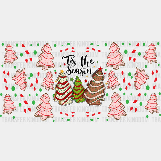 Tis The Season - Christmas Cup Wrap Uv Sticker Permanent Dtf Decal