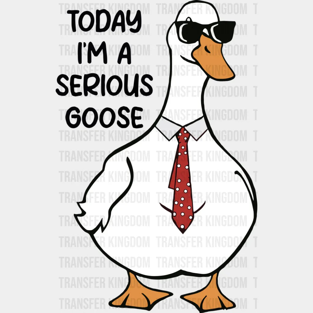 Today I’m A Serious Goose - Funny DTF Transfer Adult Unisex - S & M (10’’) / Dark Color Design (See Imaging)
