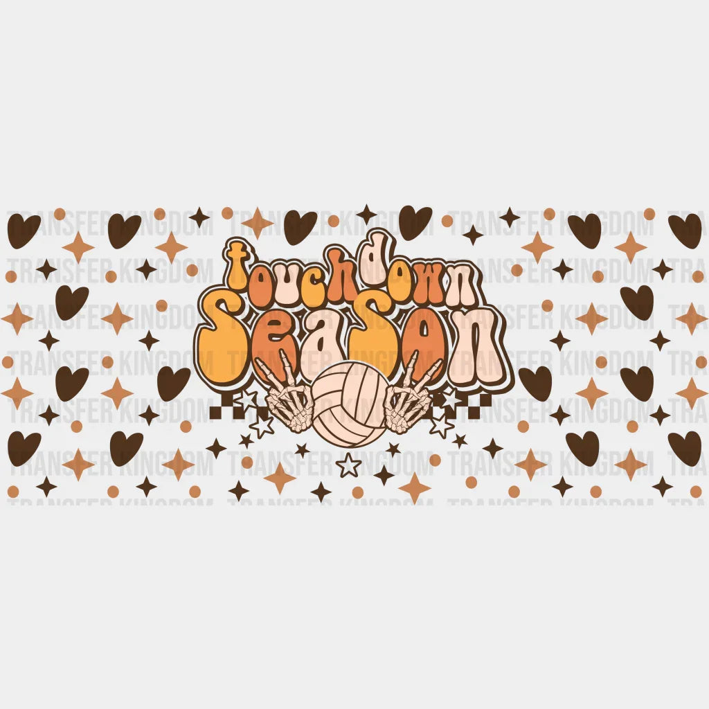 Touchdown Season - Volleyball Cup Wrap Uv Sticker Permanent Dtf Decal