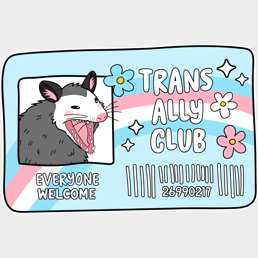 Trans Ally Club, Everyone Welcome - Transgender DTF Transfers transfer-kingdom Light Color Design (See Imaging)