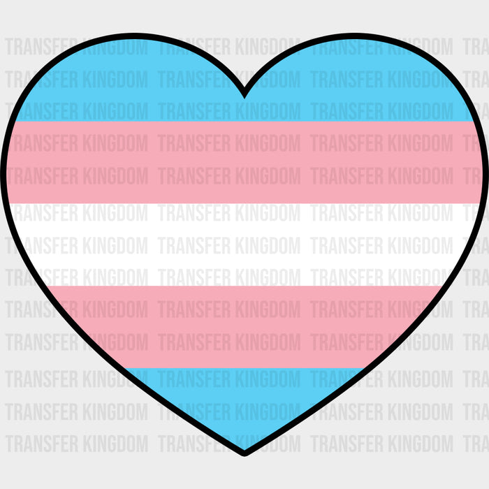 Transgender Flag Heart - Transgender DTF Transfers