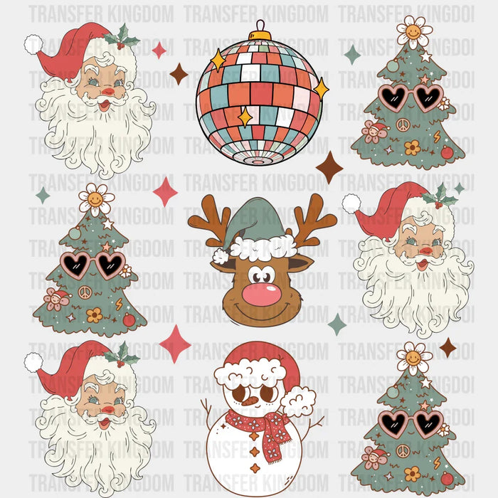 TREES REINDEER SANTA SNOWMAN Christmas Design - DTF heat transfer