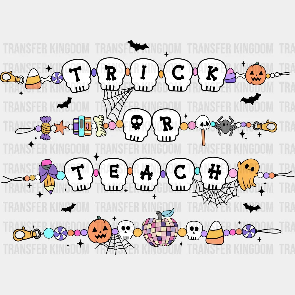 Trick Or Teach - Halloween DTF Transfer Adult Unisex - S & M (10’’) / Dark Color Design (See Imaging)