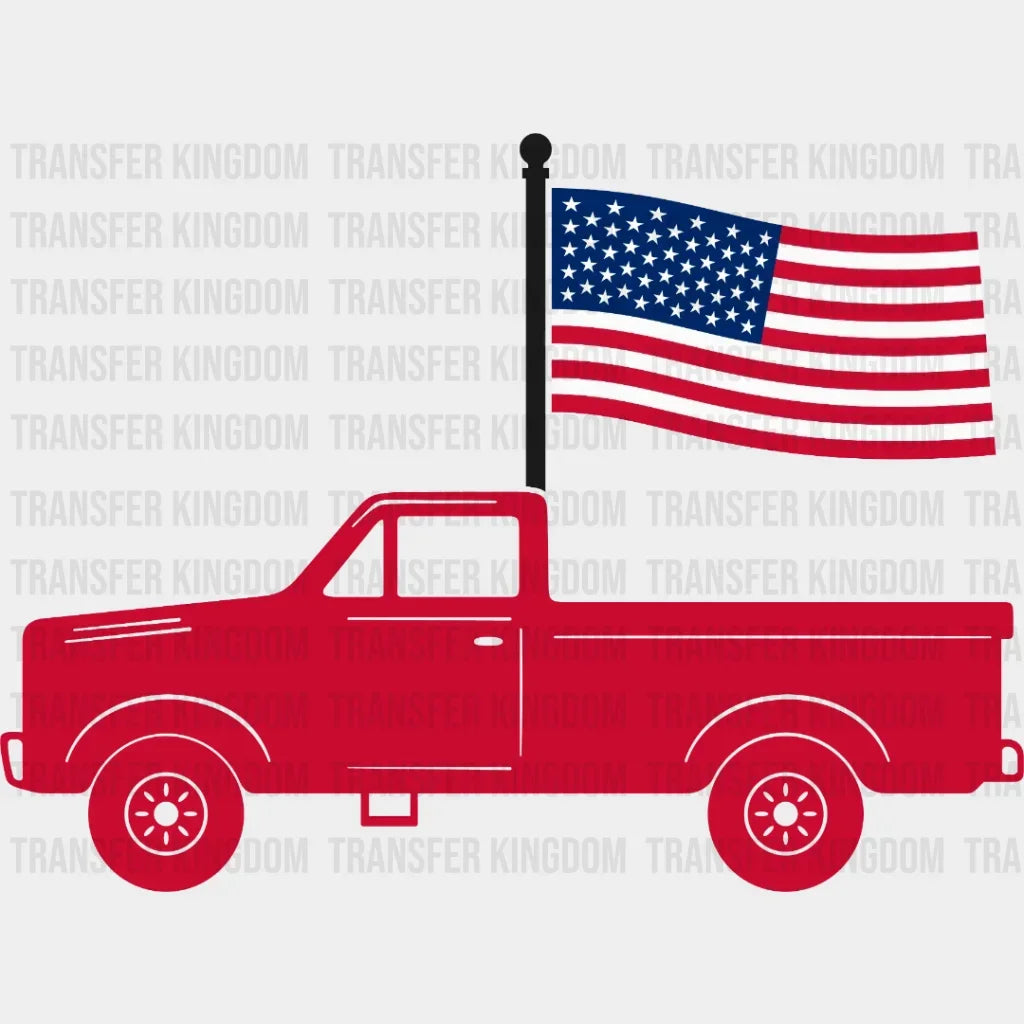 Truck American Flag Dtf Transfer