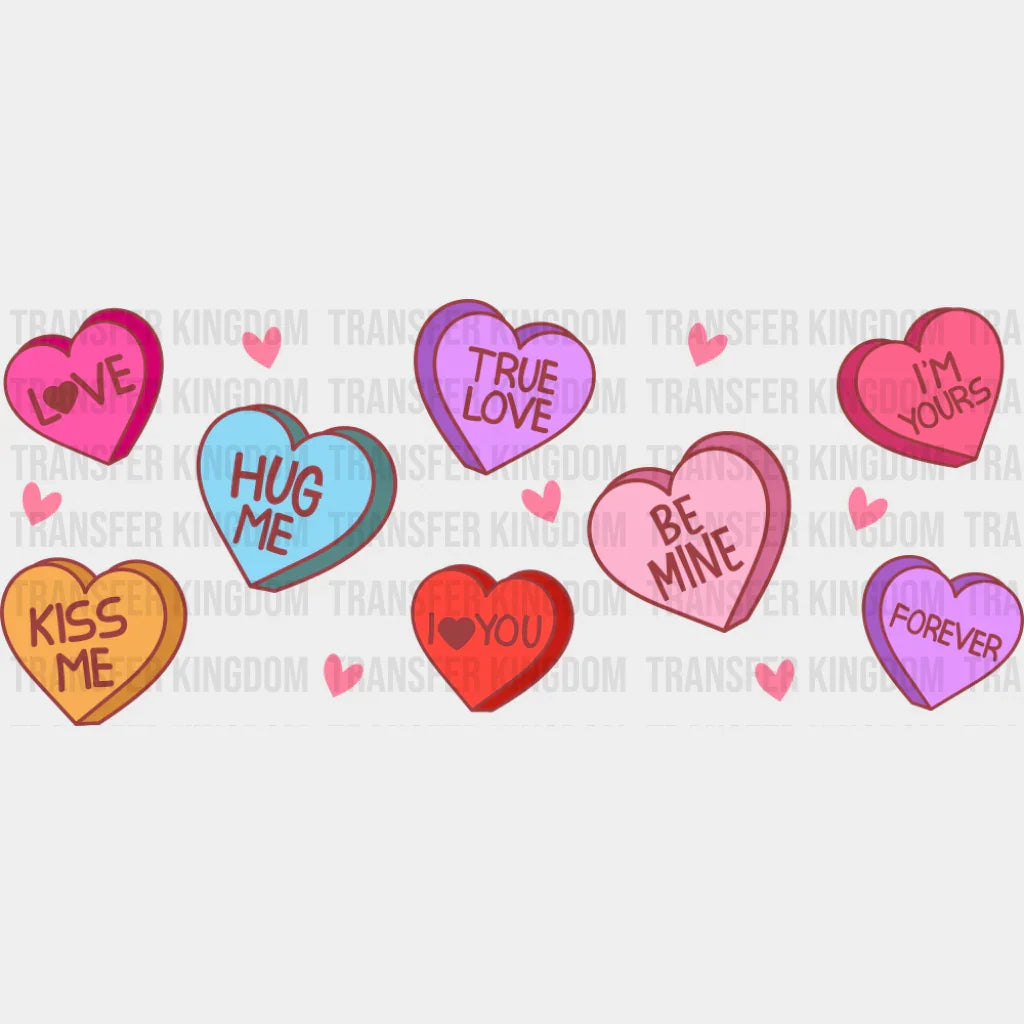 True Love Hearts - Valentine’s Day Cup Wrap UV Sticker Permanent UV DTF Decal UVDTF
