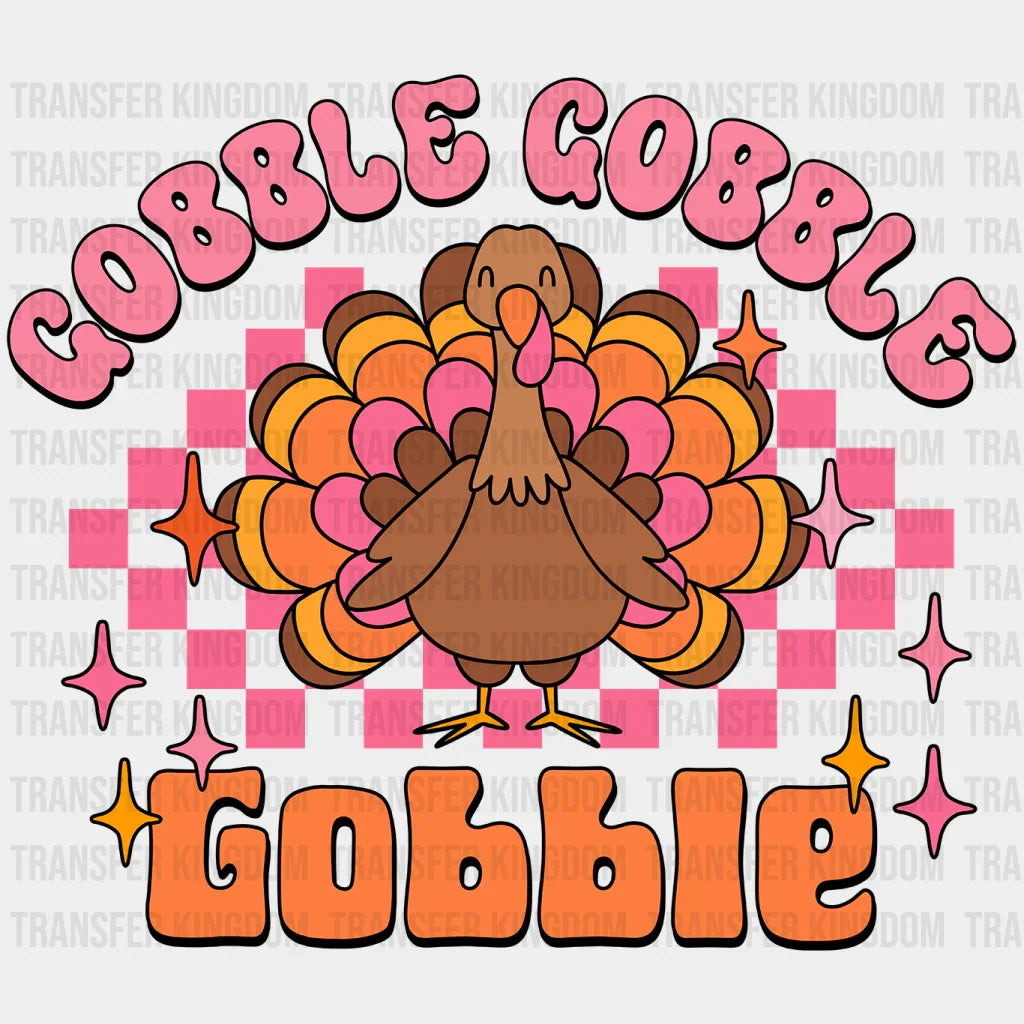 Turkey Sparkles Gobble Design - Thanksgiving Dtf Heat Transfer