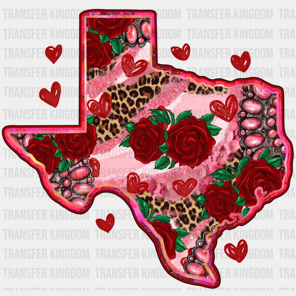 TX MAP ROSES - DTF heat transfer - transfer-kingdom
