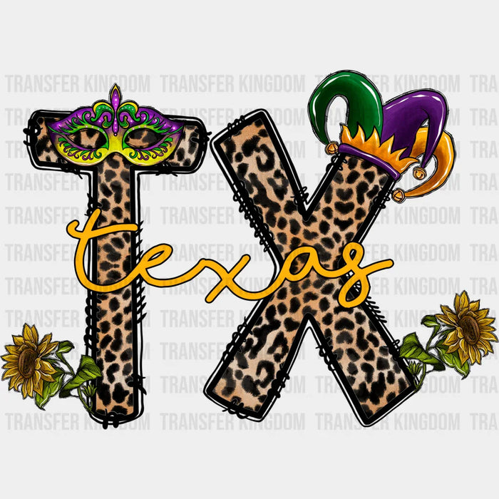 TX Mardi Gras Design- Mardi Gras DTF heat transfer