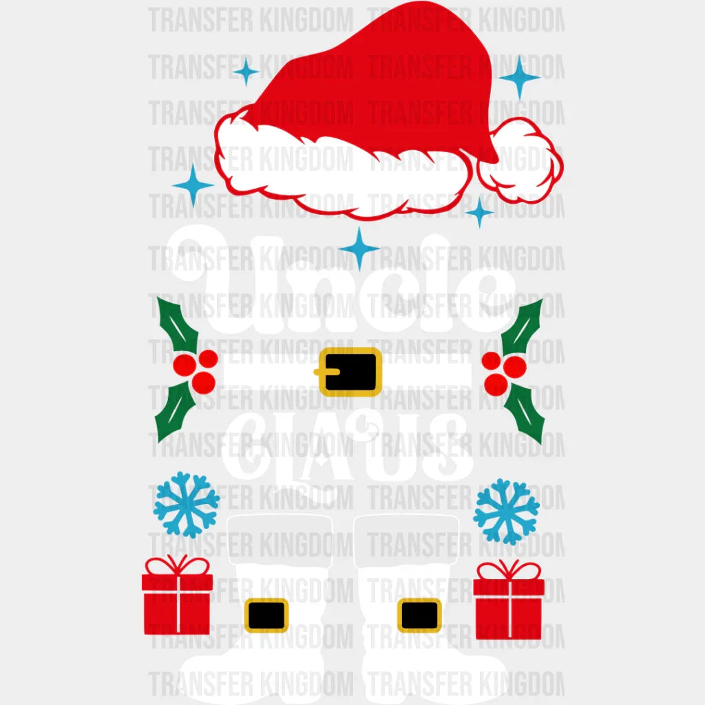 Uncle Claus - Christmas Dtf Transfer Unisex S & M (10’’) / Light Color Design See Imaging