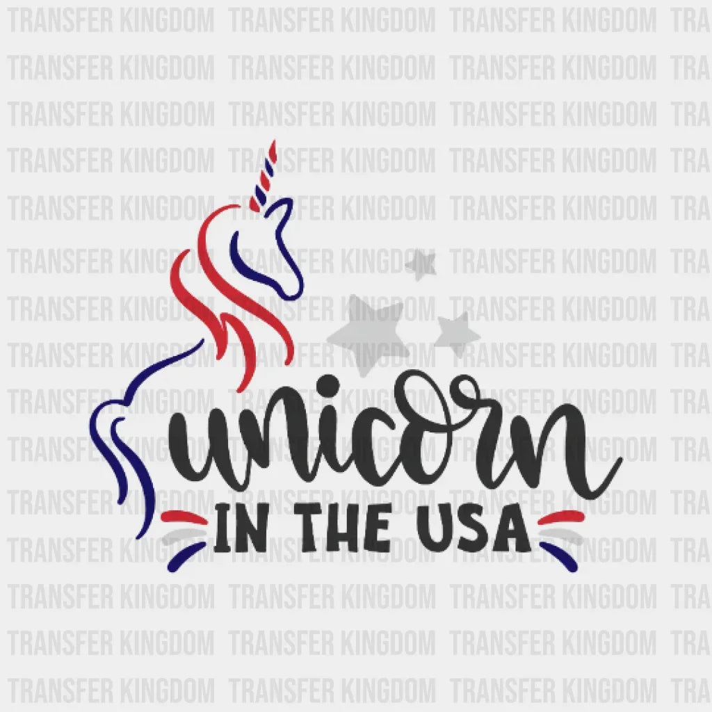 Unicorn In The Usa Dtf Transfer