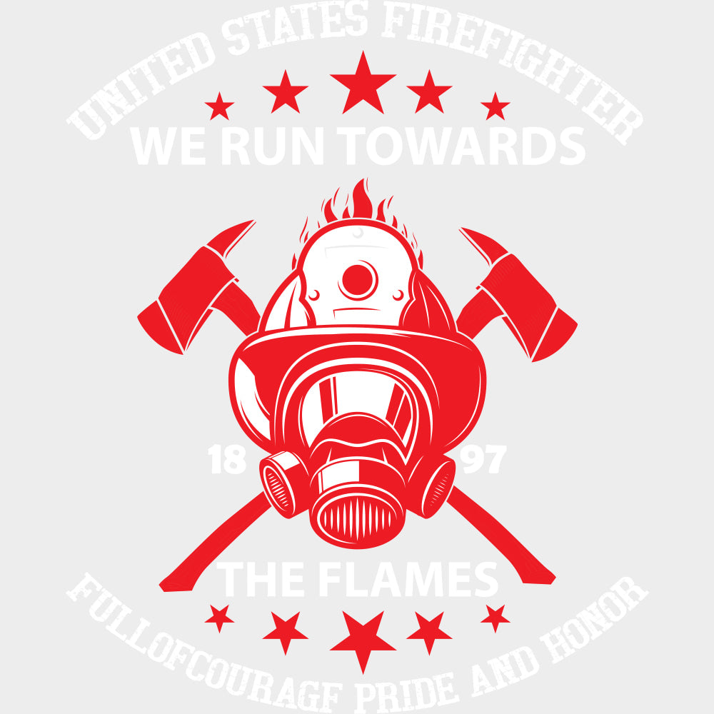 United States Firefighter - Fire Department DTF Transfers Adult Unisex - S & M (10’’) / Light Color Design (See Imaging)