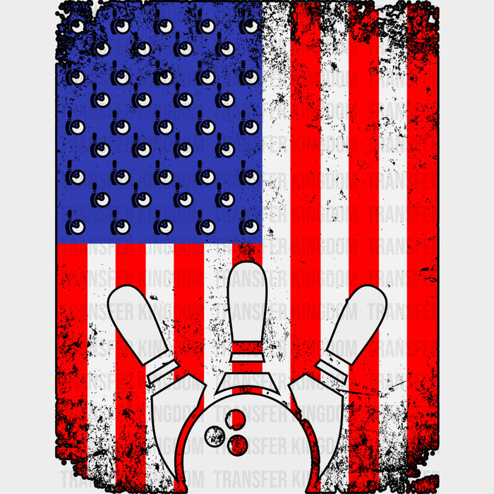 US Flag Bowling - Bowling DTF Transfers
