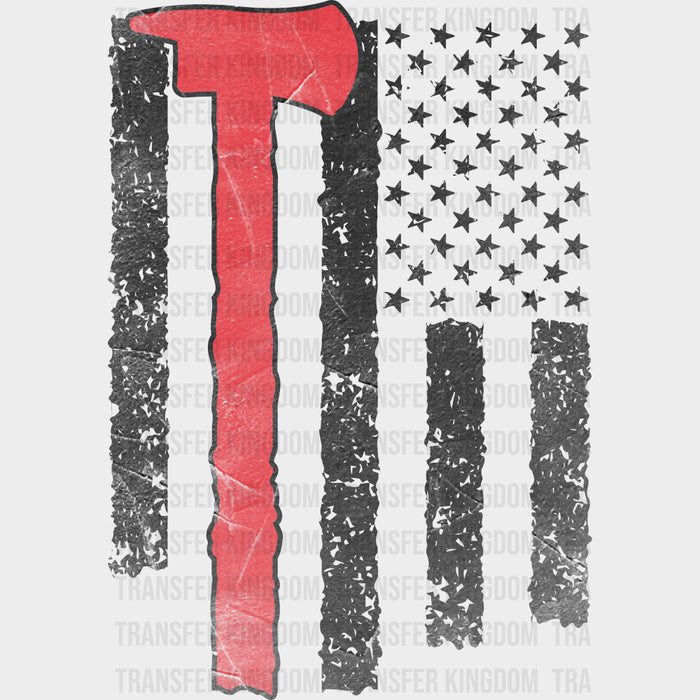 US Flag Red Axe - Fire Department DTF Transfers