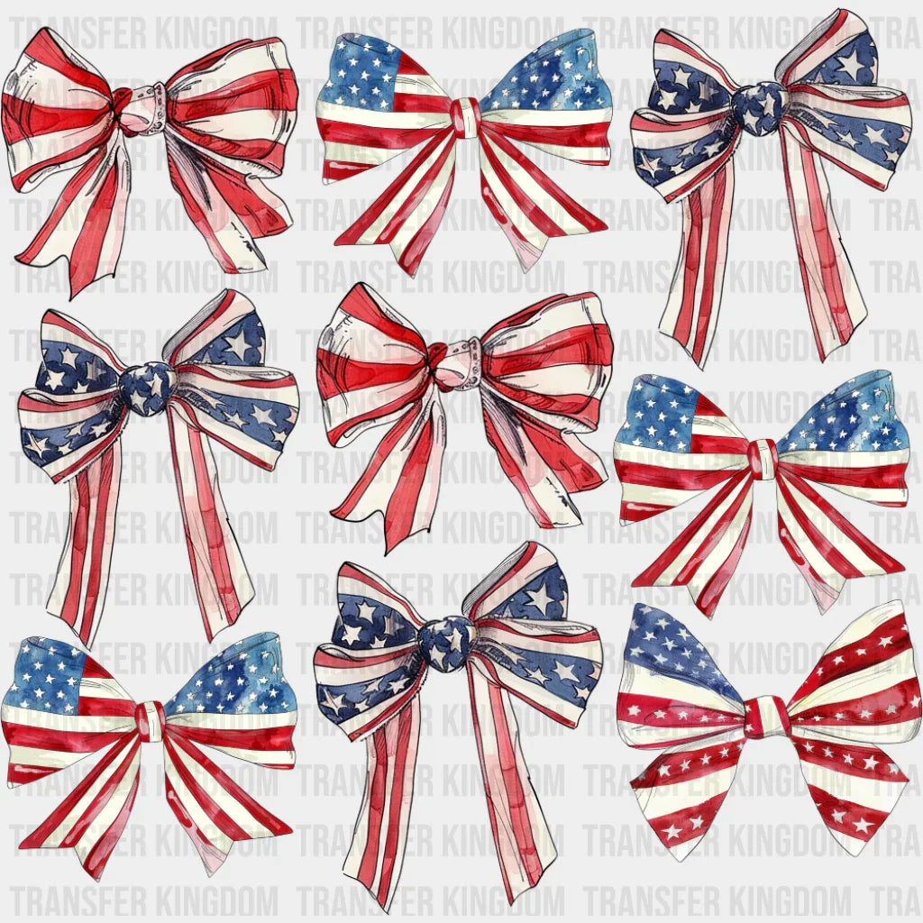 US Flag Ribbons - 4th Of July DTF Transfer