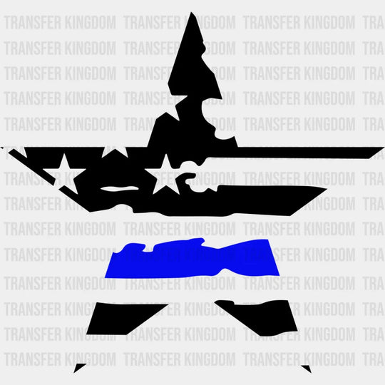 Us Flag Star Design - Police Dtf Heat Transfer Unisex S & M (10’’) / Dark Color See Imaging