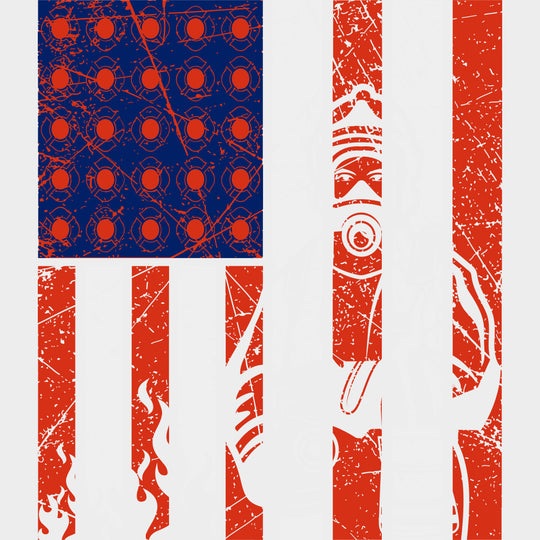 USA Flag - Fire Department DTF Transfers Adult Unisex - S & M (10’’) / Light Color Design (See Imaging)