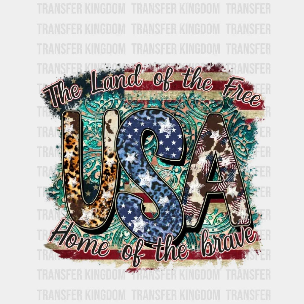 Usa Home Of The Brave Dtf Transfer