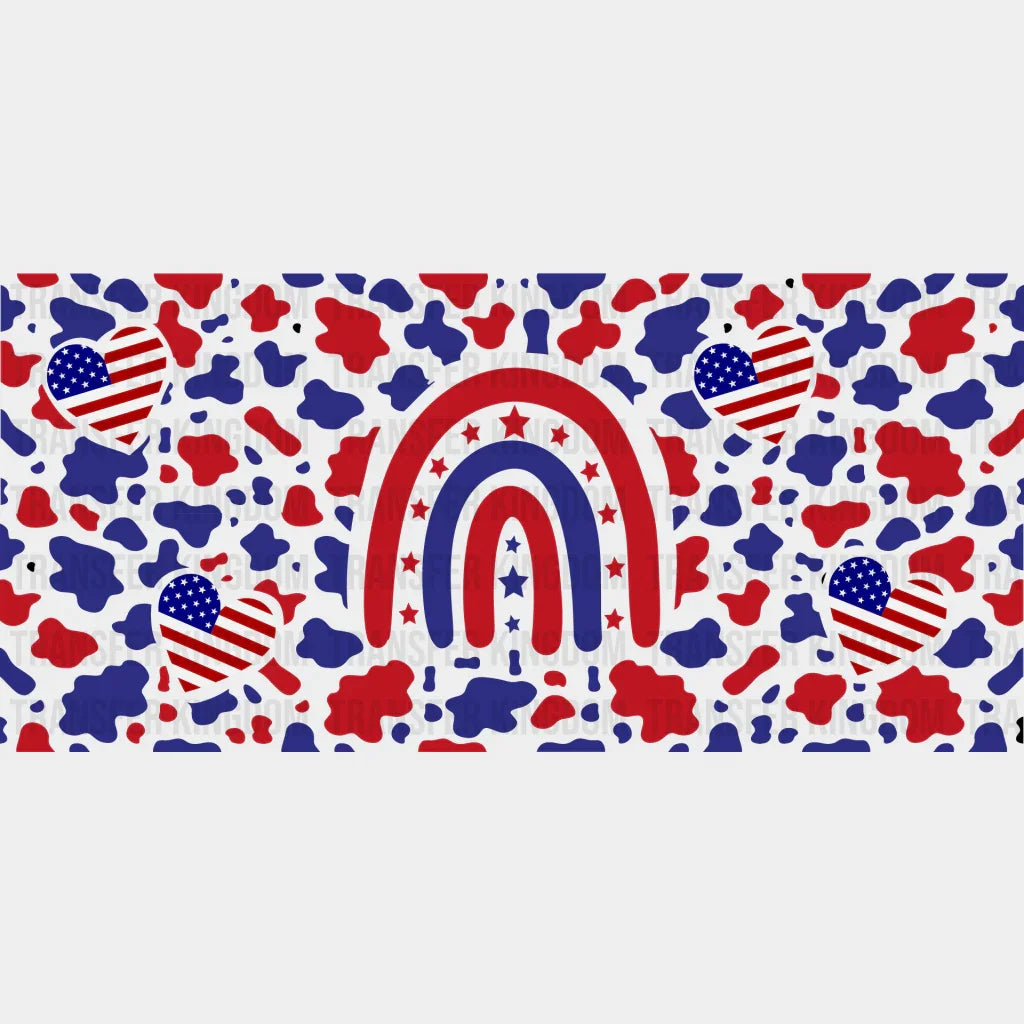 Usa Rainbow Uv Dtf Transfer Cup Wrap Sticker