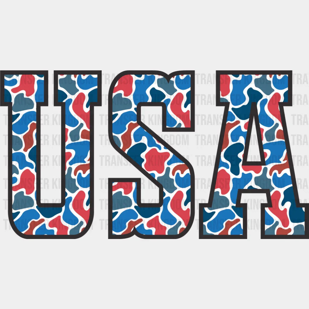 USA Red & Blue Design - 4th Of July DTF Transfer