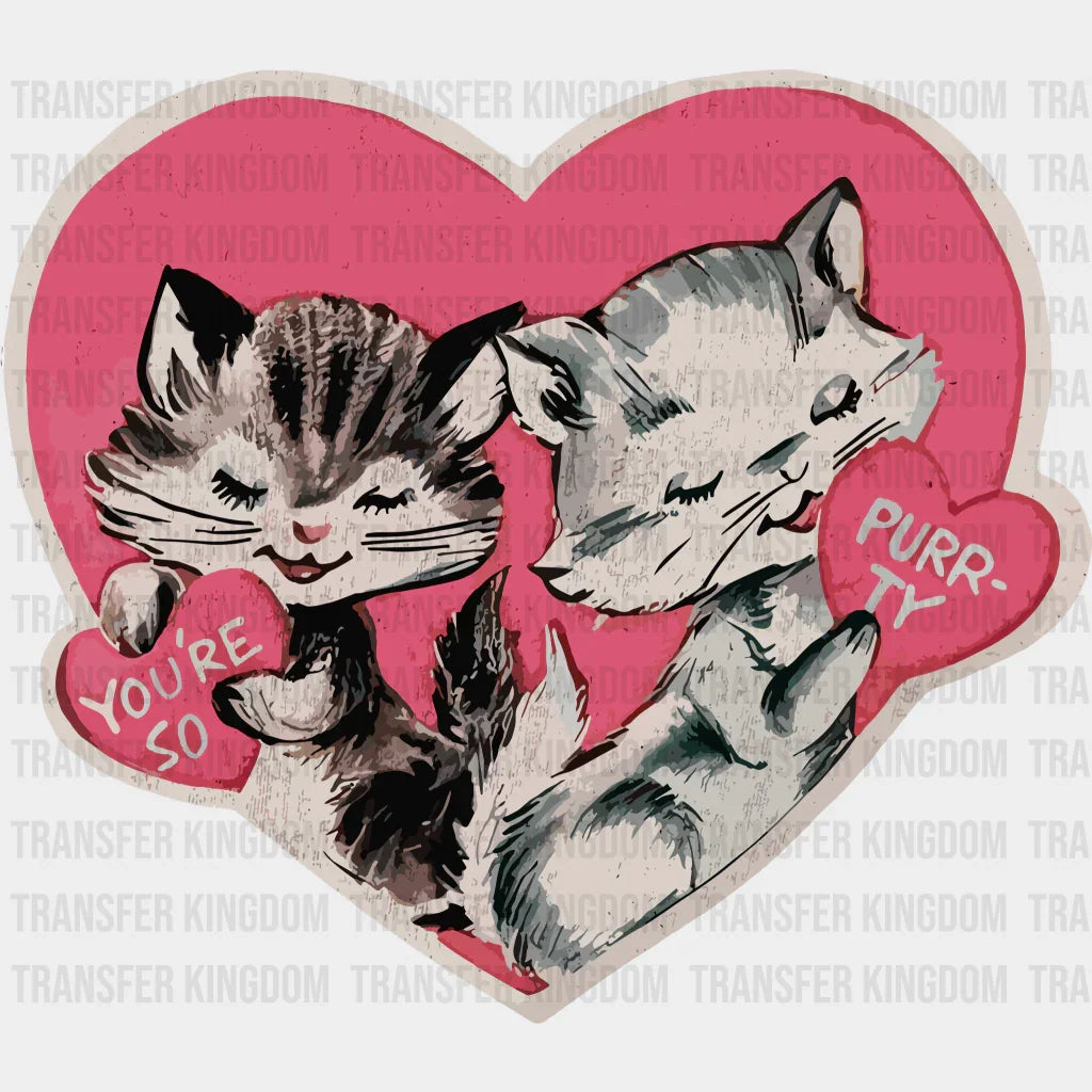 Valentine Cats Valentines Day Design - Dtf Heat Transfer