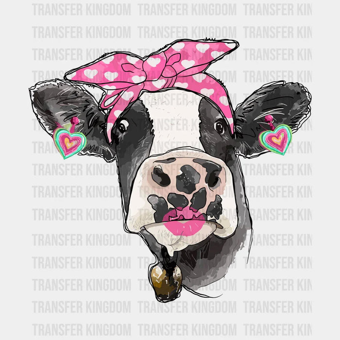 Valentine Cow Valentine's Day Design - DTF heat transfer