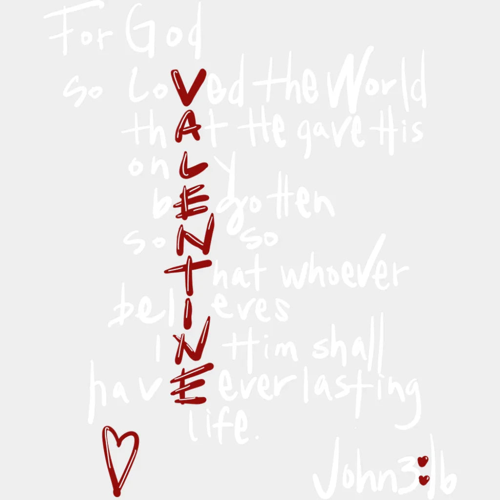 Valentine Mesostic Poem Design - Valentine’s Day Dtf Transfer Unisex S & M (10’’) / Light