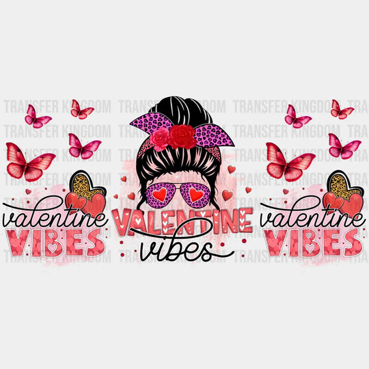 Valentine Vibes Butterfly - Valentine’s Day Cup Wrap Uv Sticker Permanent Dtf Decal