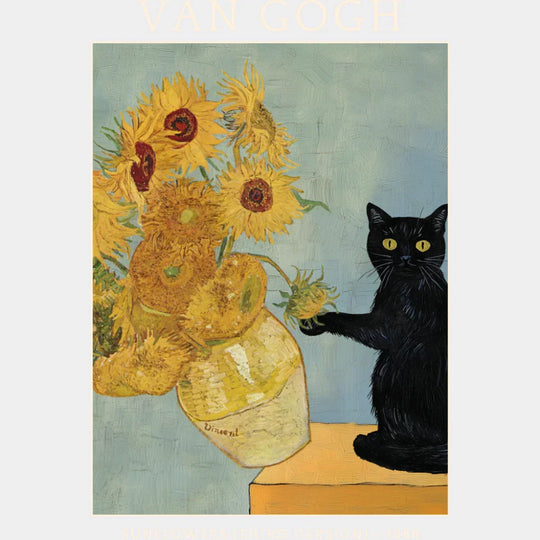 Van Gogh Sunflowers (Third Version) - Funny DTF Transfer Adult Unisex - S & M (10’’) / Light Color Design (See Imaging)