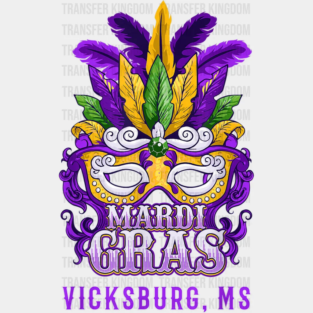 Vicksburg Ms Mardi Gras Design- Dtf Heat Transfer