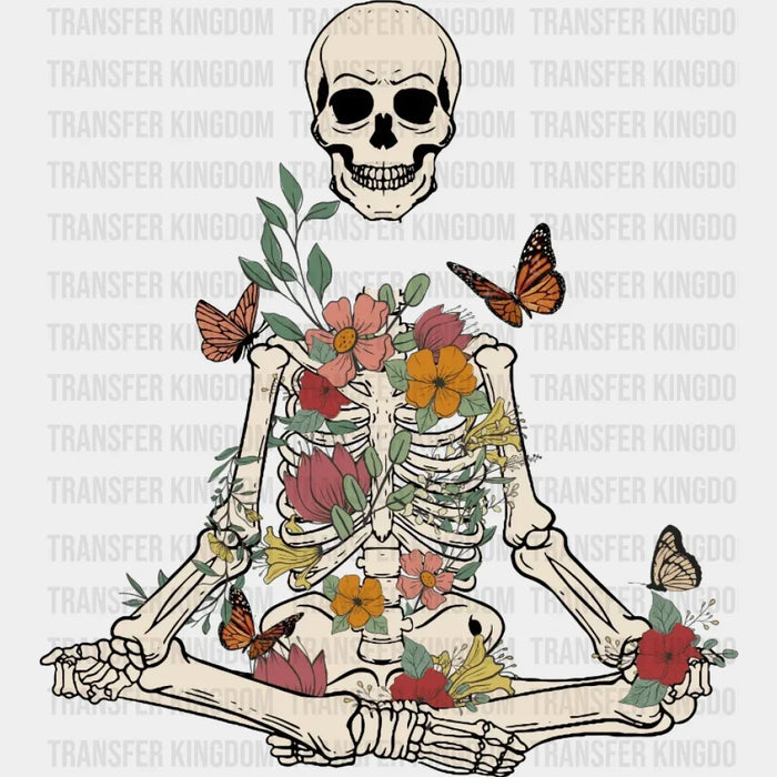 Vintage Anatomy With Skeleton And Skull - Skeleton Yoga   - Motivational - Inspirational Design - DTF heat transfer
