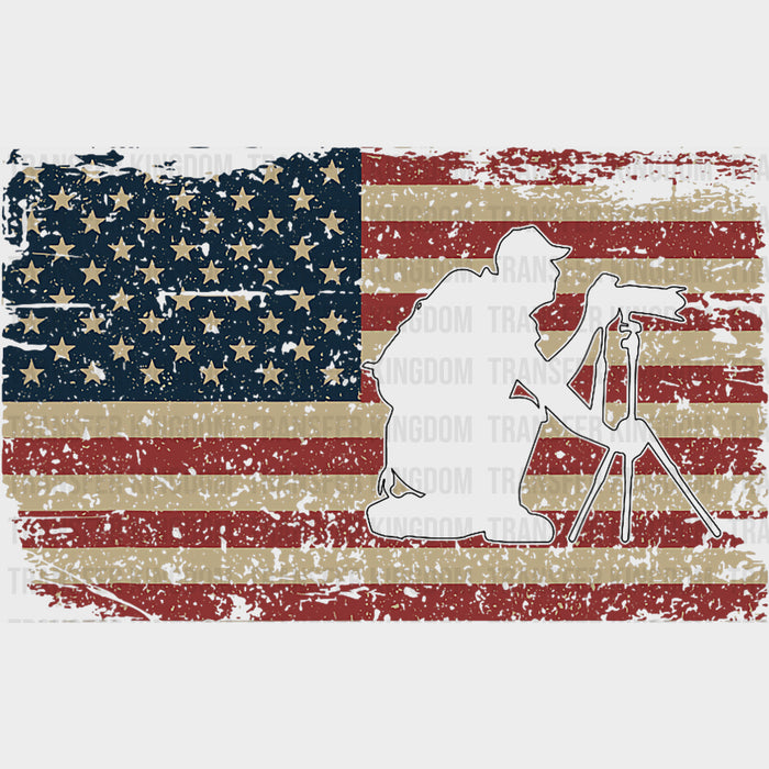 Vintage US Flag & Photographer - Photography DTF Transfers