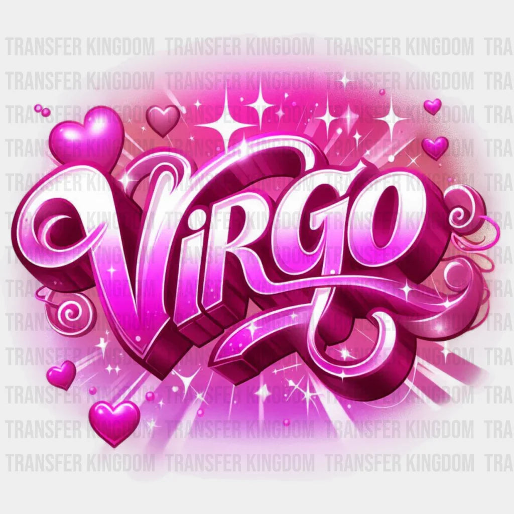 Virgo Blue And Pink - Zodiacs & Horoscopes Dtf Transfer Unisex S M (10’’) / Color Design See Imaging