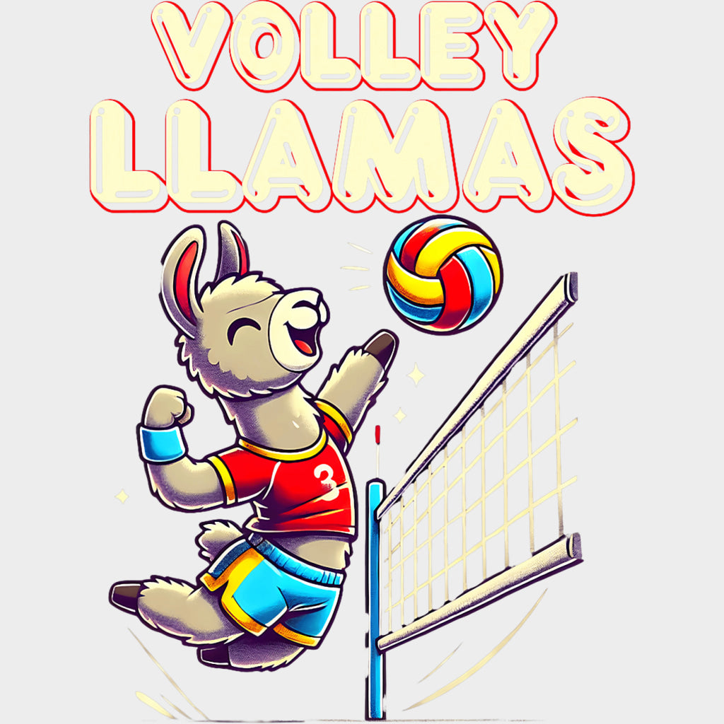 Volley Llamas, Red - Volleyball DTF Transfers transfer-kingdom Light Color Design (See Imaging)