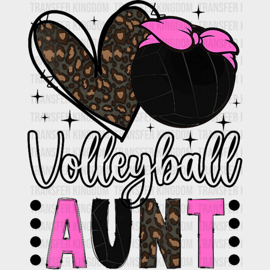 Volleyball Aunt Heart - Volleyball DTF Transfers Adult Unisex - S & M (10’’) / Dark Color Design (See Imaging)