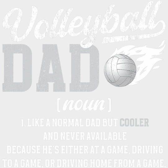 Volleyball Dad Definition - Volleyball DTF Transfers Adult Unisex - S & M (10’’) / Light Color Design (See Imaging)