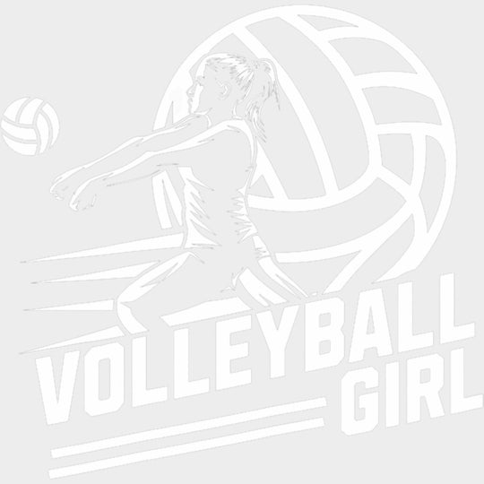 Volleyball Girl B&W - Volleyball DTF Transfers Adult Unisex - S & M (10’’) / Light Color Design (See Imaging)